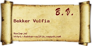 Bekker Vulfia névjegykártya